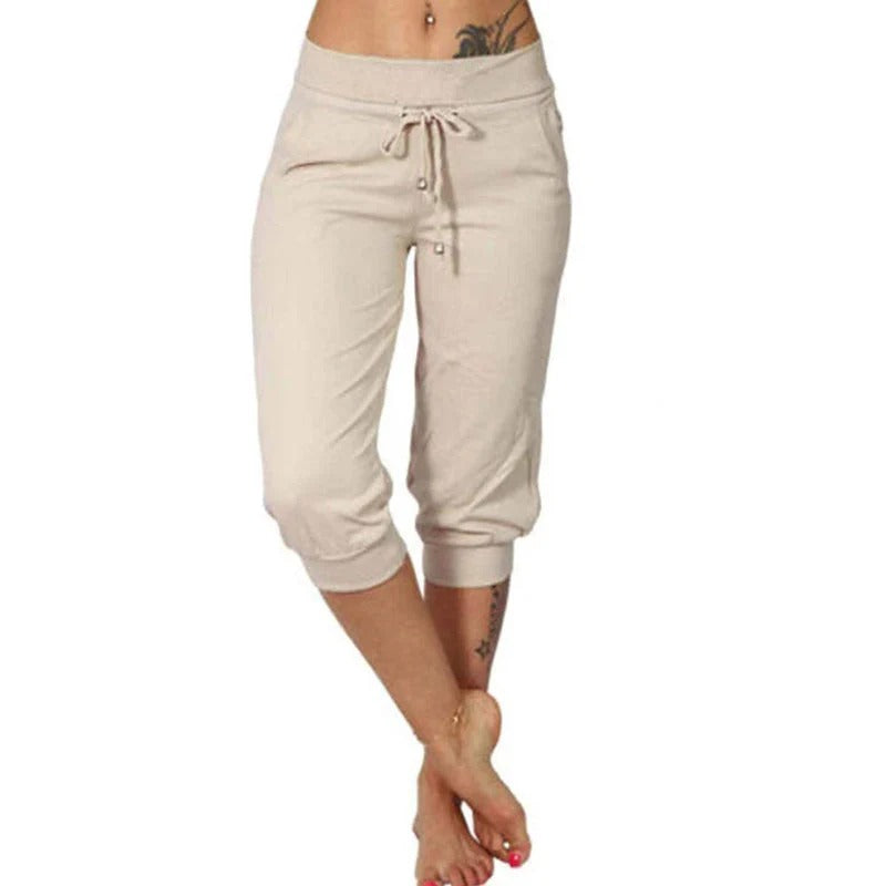 Drawstring Waist Cropped Sweatpants