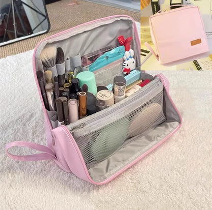 Stylish Handheld Partitioned Cosmetic Bag