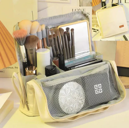 Stylish Handheld Partitioned Cosmetic Bag