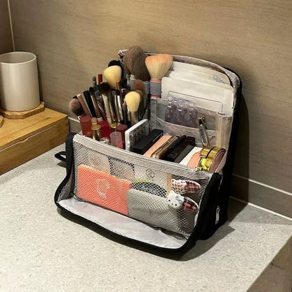 Stylish Handheld Partitioned Cosmetic Bag
