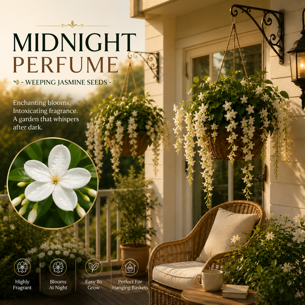 💐 MIDNIGHT PERFUME - WEEPING JASMINE SEEDS 💐🌸 Buy 1 Get 1 Free 🌸