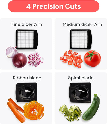 4 in 1 The Original Pro Chopper - Vegetable Chopper and Spiralizer