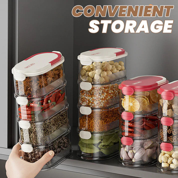 Multi-layer Sealed Spice Organizer – Airtight, Space-Saving & Transparent for Easy Kitchen Storage 🌶️📦✨