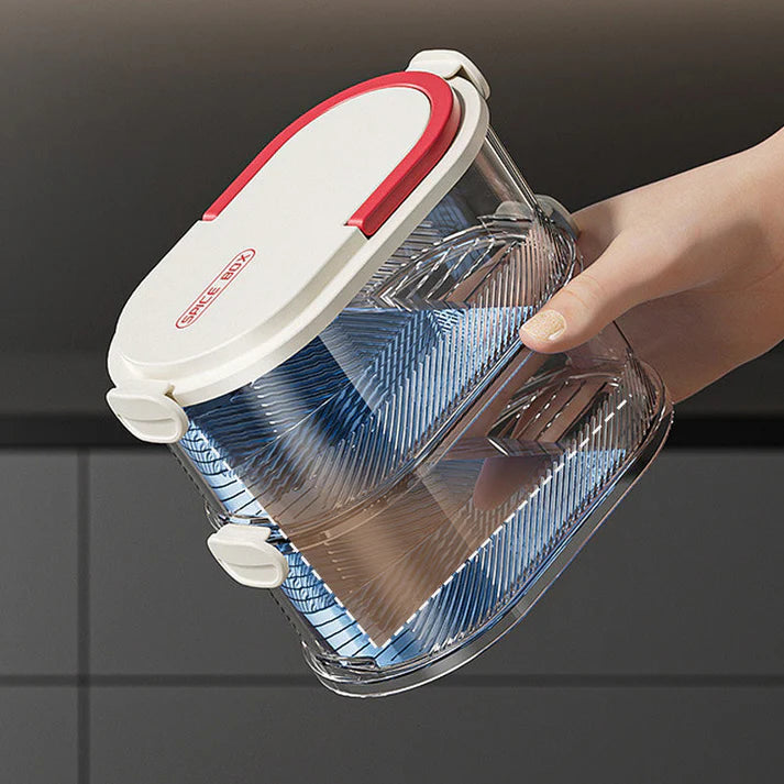 Multi-layer Sealed Spice Organizer – Airtight, Space-Saving & Transparent for Easy Kitchen Storage 🌶️📦✨