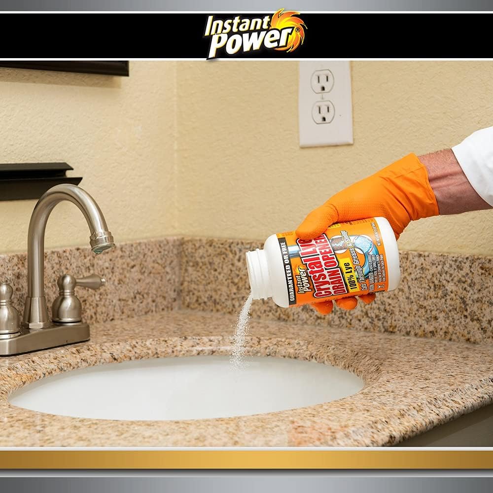 Power Crystal Lye Drain Opener Unclogs Bathroom Pipe and Kitchen Sinks PACK OF 5