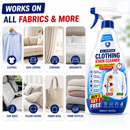 All-Purpose Fabric & Stain Cleaner Spray | Removes Coffee, Oil & Tough Stains Instantly | Buy 1 Get 1 Free