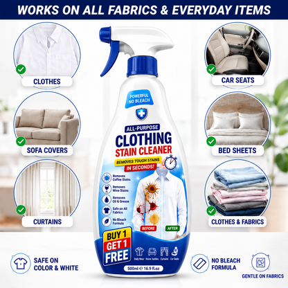 All-Purpose Fabric & Stain Cleaner Spray | Removes Coffee, Oil & Tough Stains Instantly | Buy 1 Get 1 Free