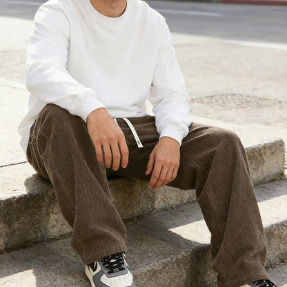 Men’s Loose Fit Drawstring Pants – Lightweight Comfort with Pockets