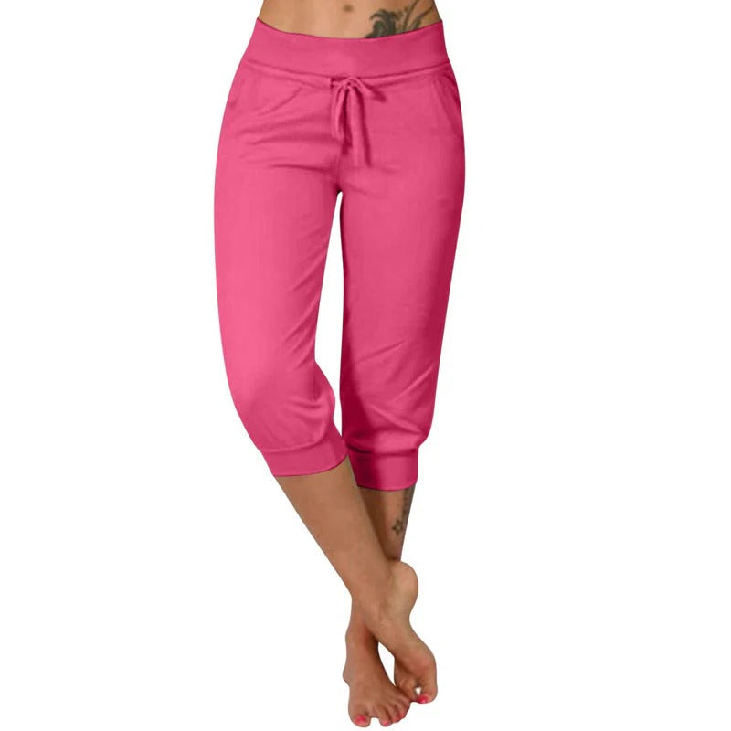 Drawstring Waist Cropped Sweatpants