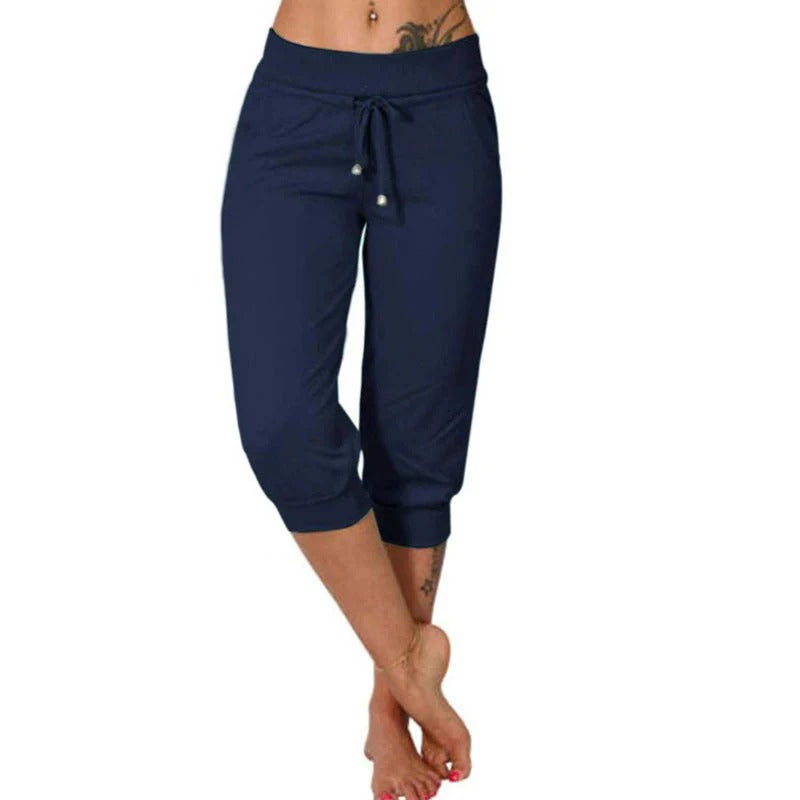 Drawstring Waist Cropped Sweatpants