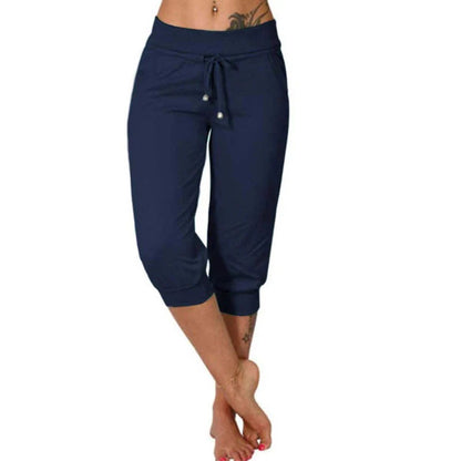 Drawstring Waist Cropped Sweatpants