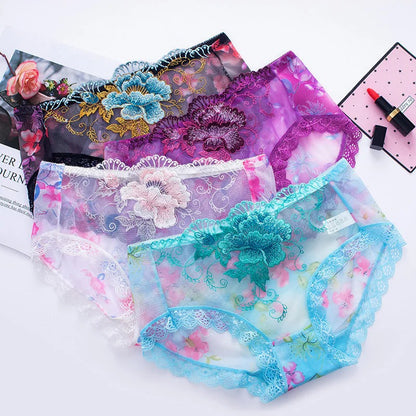 Antibacterial cotton panty with lace embroidery