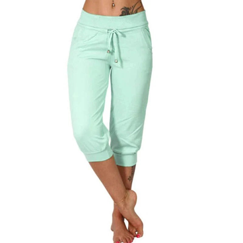 Drawstring Waist Cropped Sweatpants