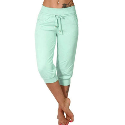 Drawstring Waist Cropped Sweatpants