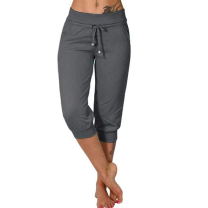 Drawstring Waist Cropped Sweatpants
