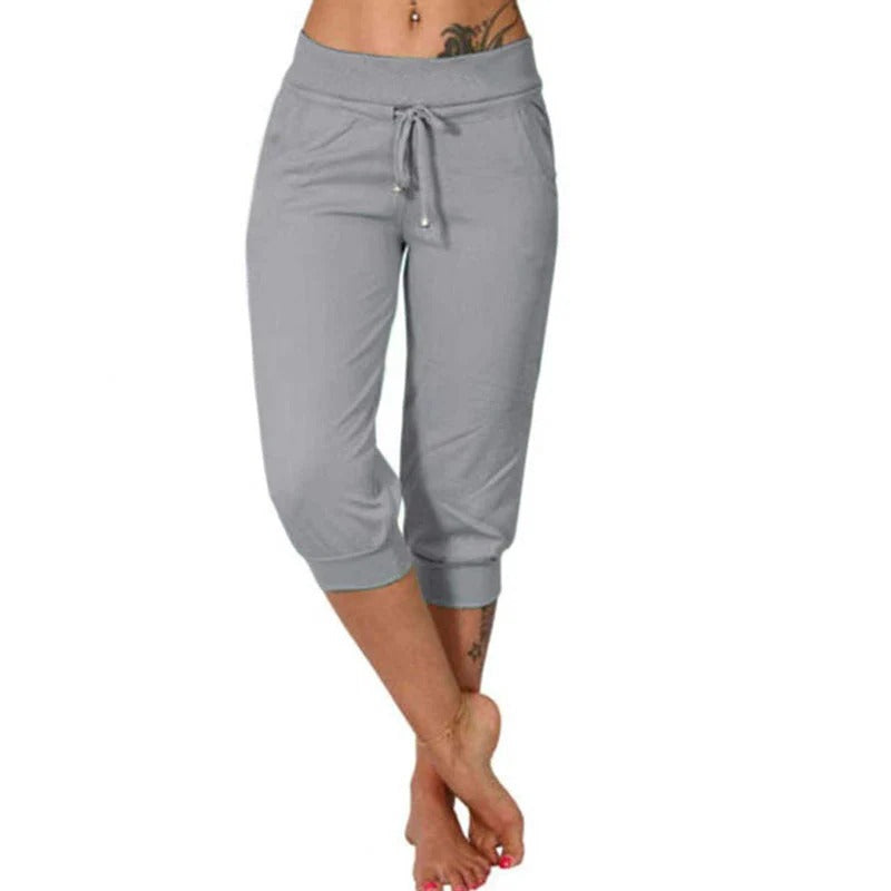 Drawstring Waist Cropped Sweatpants