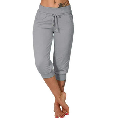 Drawstring Waist Cropped Sweatpants