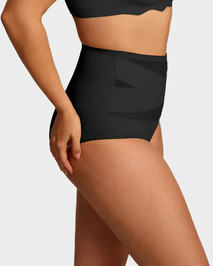 Plus-Size High-Waist Cross Tummy Control Panties ( Pack of 3 )