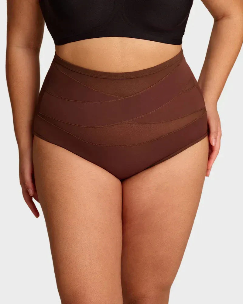 Plus-Size High-Waist Cross Tummy Control Panties ( Pack of 3 )