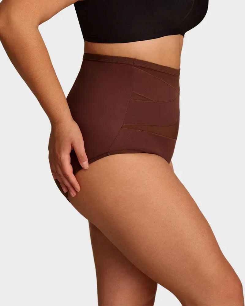 Plus-Size High-Waist Cross Tummy Control Panties ( Pack of 3 )