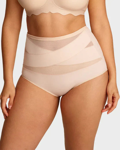 Plus-Size High-Waist Cross Tummy Control Panties ( Pack of 3 )