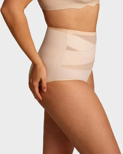 Plus-Size High-Waist Cross Tummy Control Panties ( Pack of 3 )