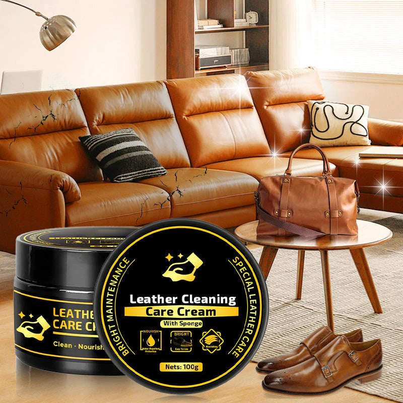 Leather Care & Cleaning Cream with Sponge ( Buy 1 Get 1 FREE )