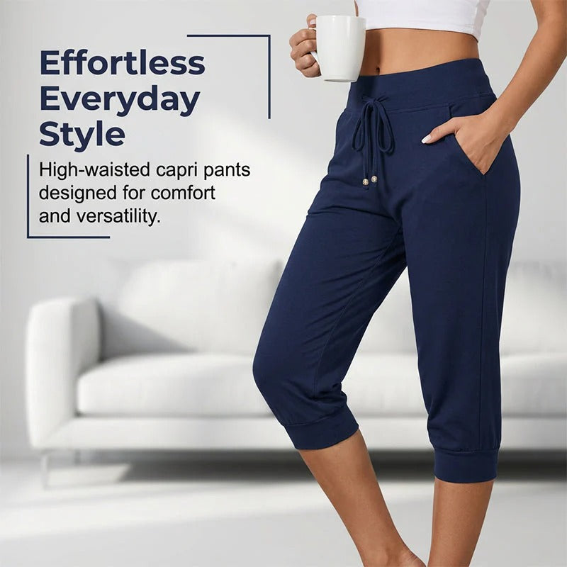 Drawstring Waist Cropped Sweatpants