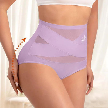 Plus-Size High-Waist Cross Tummy Control Panties ( Pack of 3 )