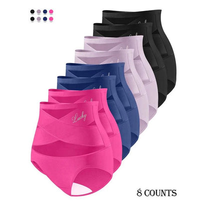 Plus-Size High-Waist Cross Tummy Control Panties ( Pack of 3 )