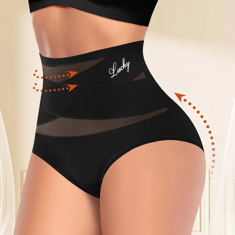 Plus-Size High-Waist Cross Tummy Control Panties ( Pack of 3 )