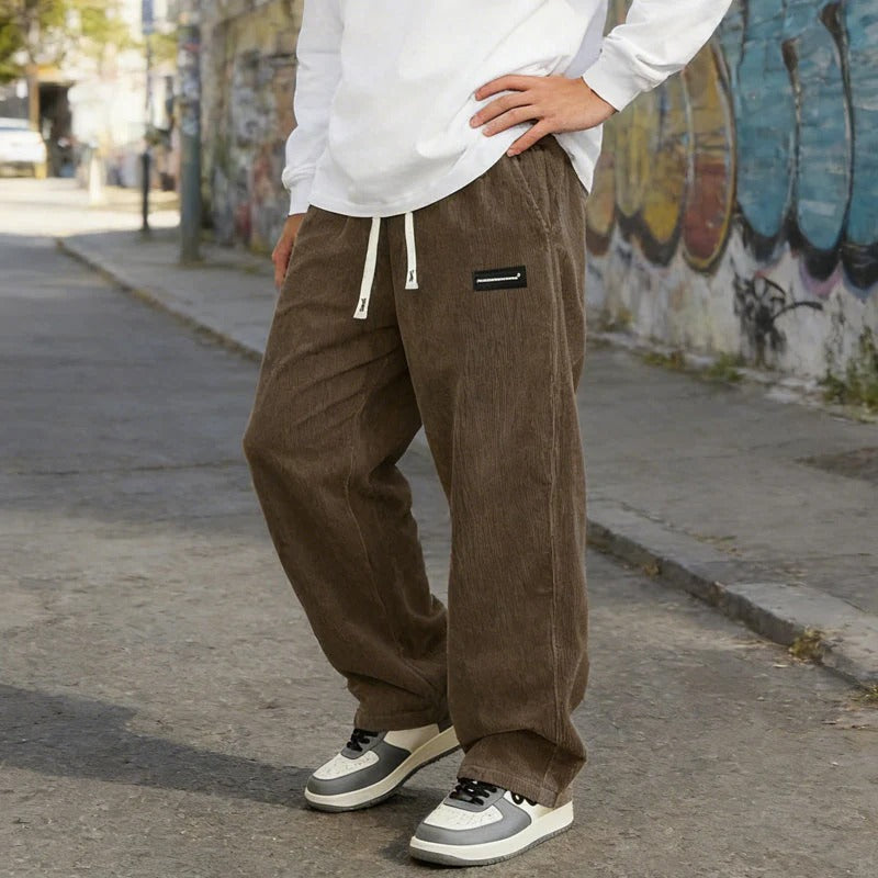 Men’s Loose Fit Drawstring Pants – Lightweight Comfort with Pockets