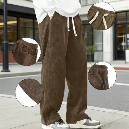 Men’s Loose Fit Drawstring Pants – Lightweight Comfort with Pockets