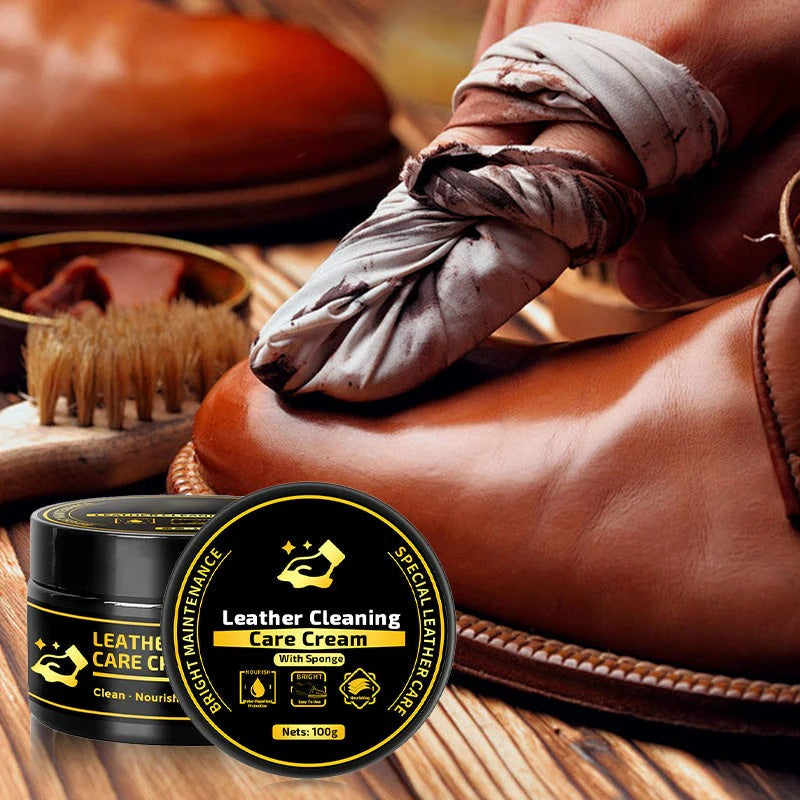 Leather Care & Cleaning Cream with Sponge ( Buy 1 Get 1 FREE )