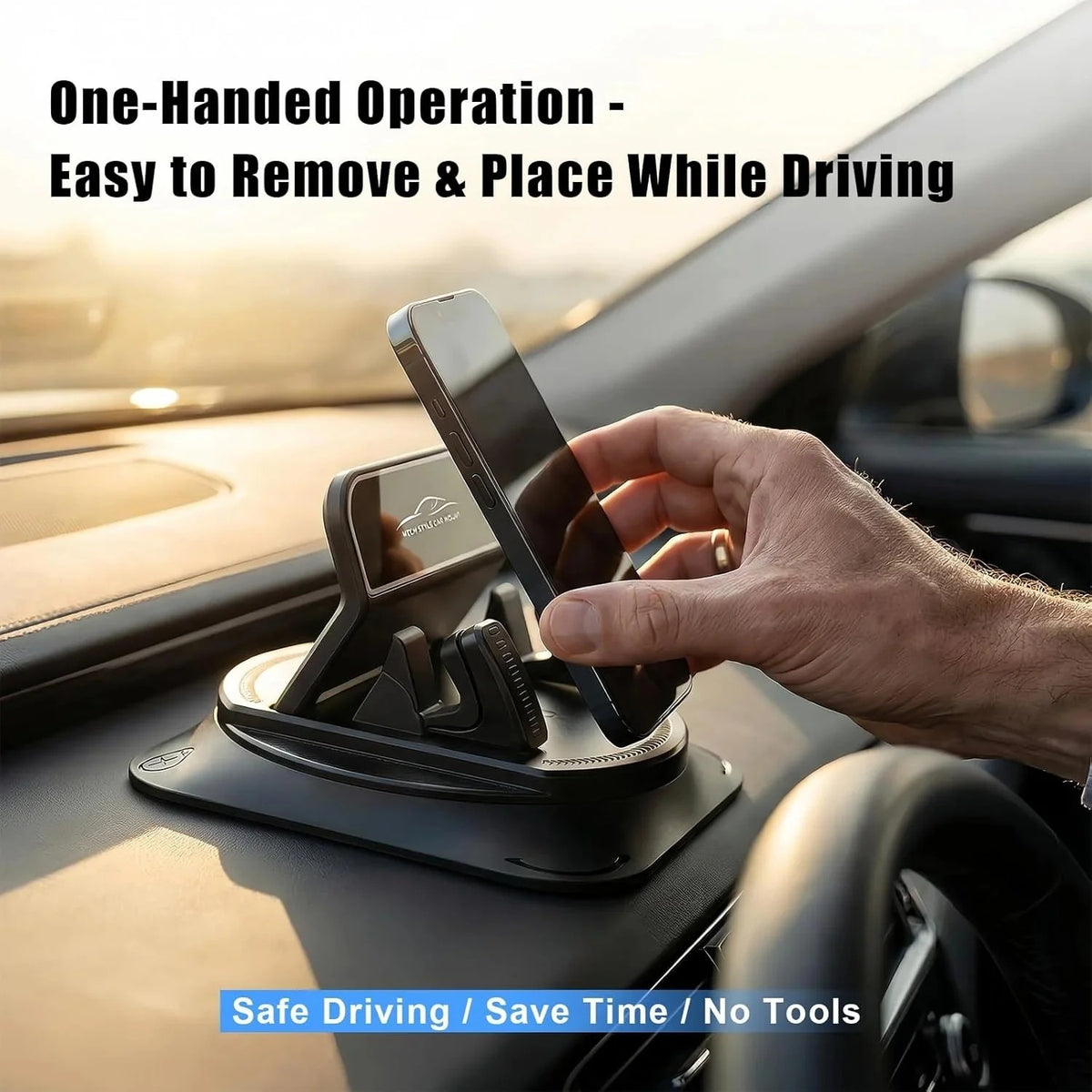 360° Rotating Car Dashboard Phone Holder | 360° Rotation | No Slips | Fits All Phones