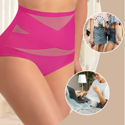 Plus-Size High-Waist Cross Tummy Control Panties ( Pack of 3 )