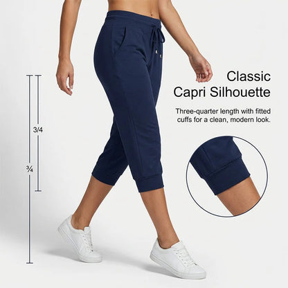 Drawstring Waist Cropped Sweatpants