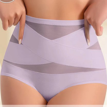 Plus-Size High-Waist Cross Tummy Control Panties ( Pack of 3 )